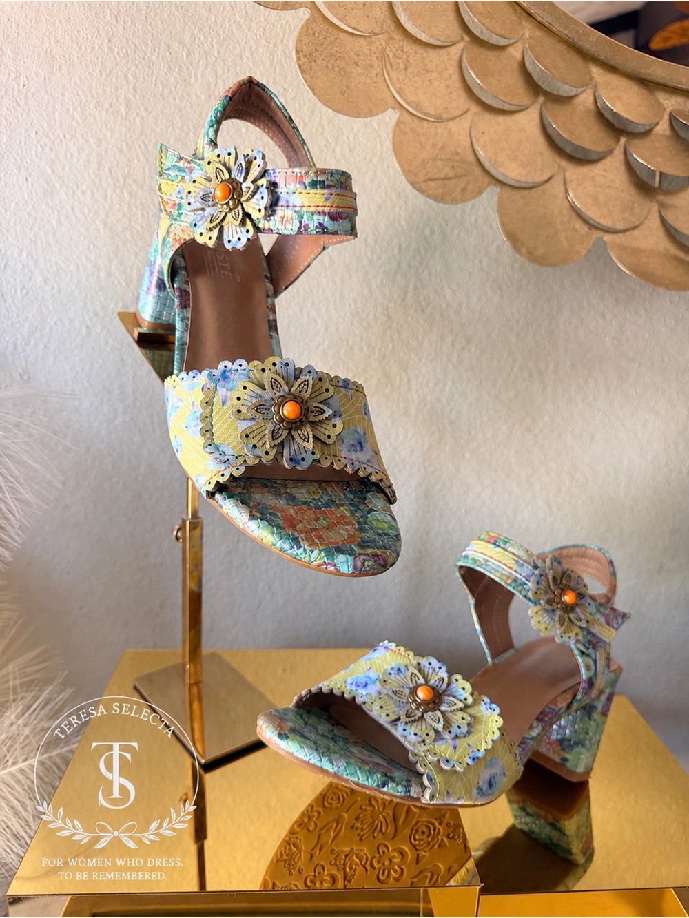 L’Artiste Spring Step Floral Heeled Sandals Size 40 – Colorful Statement Shoes
